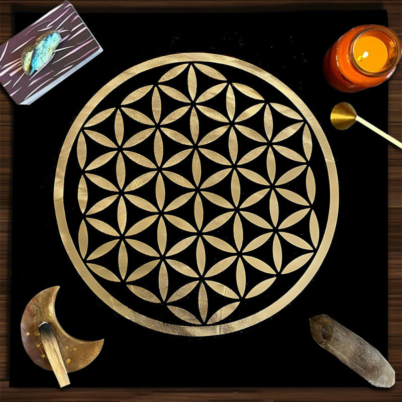 Taro staltiesė stora aksominė korta taro korta spaudimui gyvos nuotraukos fonas audinys ceremonija audinys taro korta taro mėnulio fazė