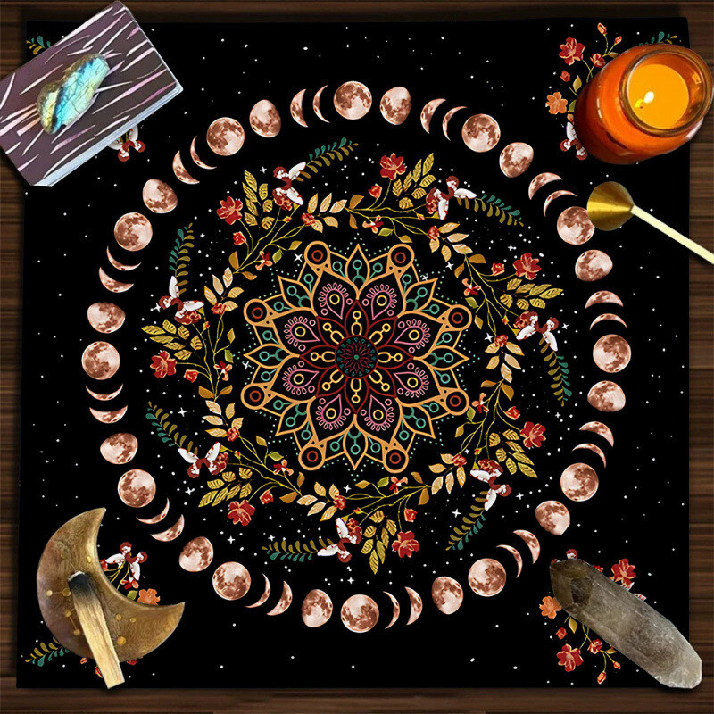 Taro staltiesė stora aksominė korta taro korta spaudimui gyvos nuotraukos fonas audinys ceremonija audinys taro korta taro mėnulio fazė