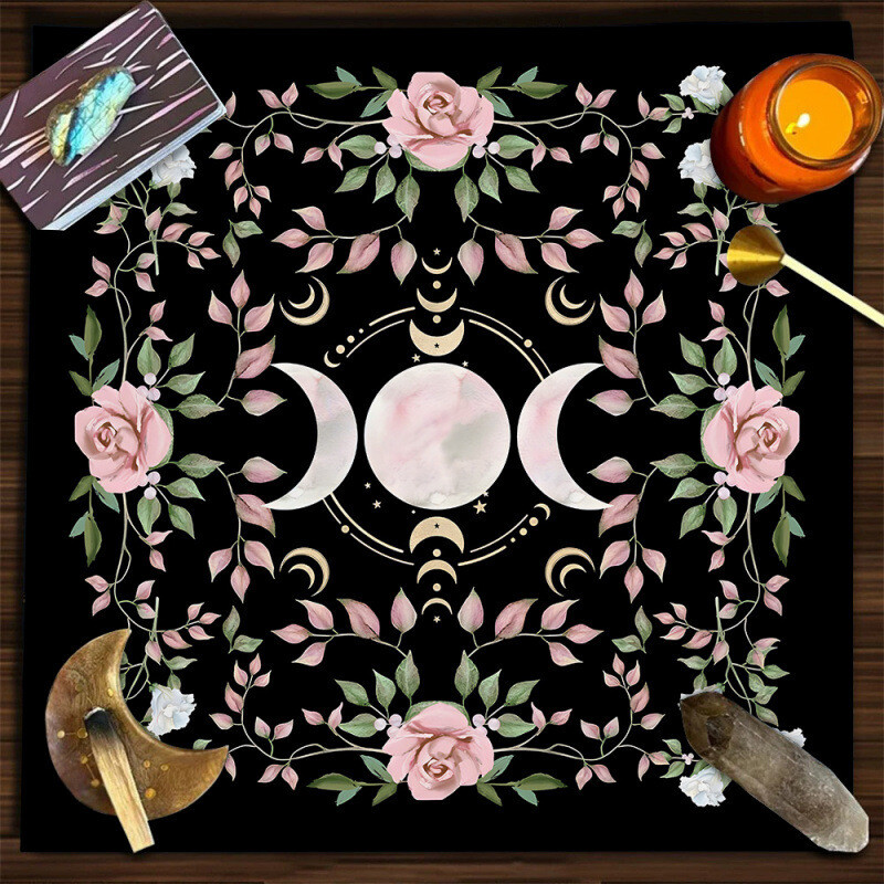 Taro staltiesė stora aksominė korta taro korta spaudimui gyvos nuotraukos fonas audinys ceremonija audinys taro korta taro mėnulio fazė