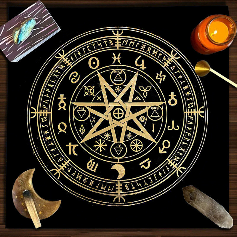 Taro staltiesė stora aksominė korta taro korta spaudimui gyvos nuotraukos fonas audinys ceremonija audinys taro korta taro mėnulio fazė