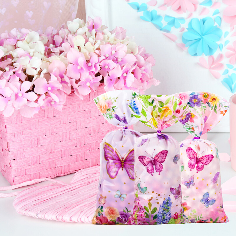 25/50kom Vrećice za slatkiše s leptirima Vrećice za pakiranje poklona Dekoracija za rođendansku zabavu Poklon vrećica za djevojku u gostima Rođendanski pribor Baby Shower