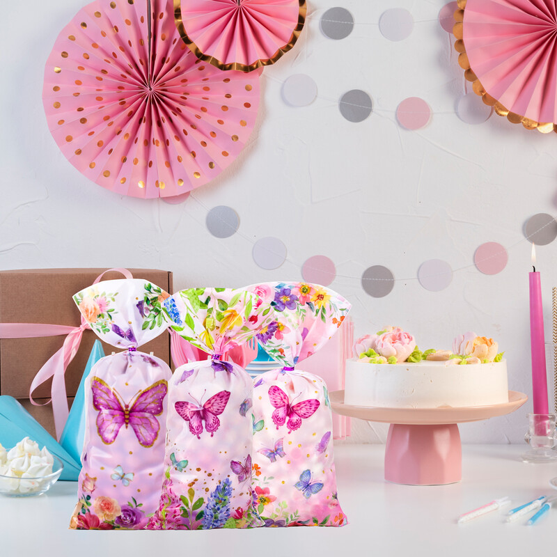 25/50kom Vrećice za slatkiše s leptirima Vrećice za pakiranje poklona Dekoracija za rođendansku zabavu Poklon vrećica za djevojku u gostima Rođendanski pribor Baby Shower