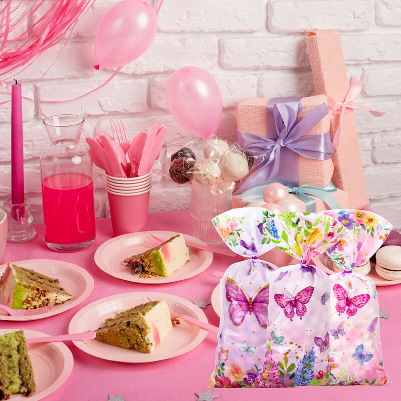 25/50kom Vrećice za slatkiše s leptirima Vrećice za pakiranje poklona Dekoracija za rođendansku zabavu Poklon vrećica za djevojku u gostima Rođendanski pribor Baby Shower