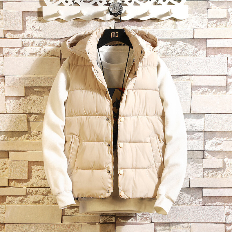 2023 m. nauja rudens ir žiemos medvilninė striukė liemenė vyriška liemenė viršutiniai drabužiai liemenė pora su gobtuvu vyriška vienspalvė striukė