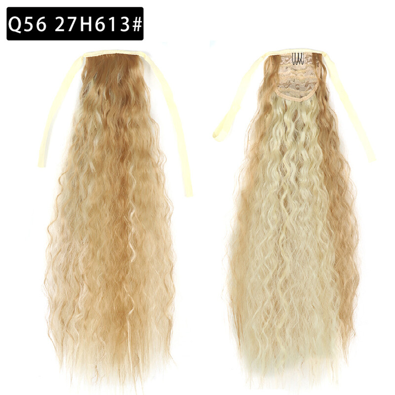 „Cornrow“ garbanotas arklio uodegos perukas, ilgi garbanoti plaukai, dažomas perukas, arklio uodega, surišama uodega