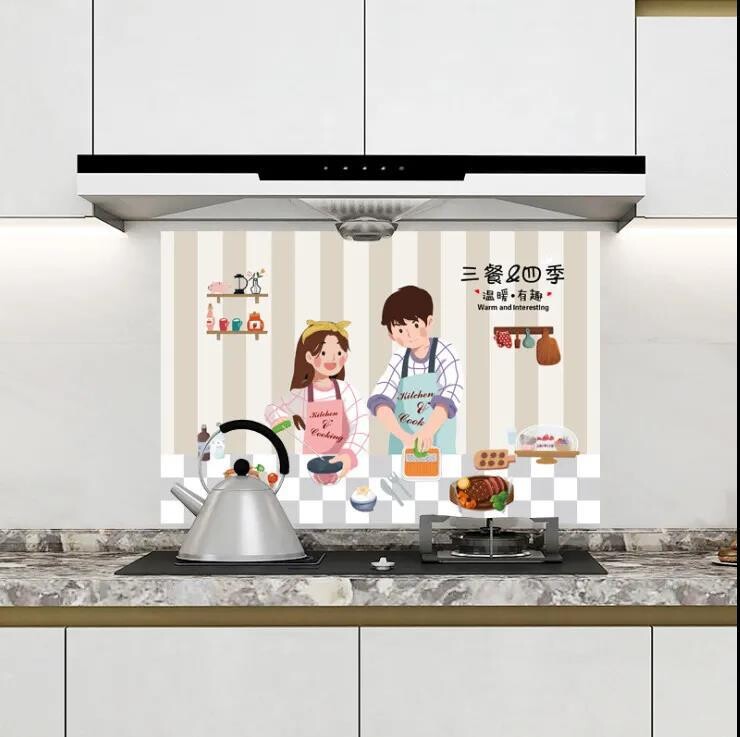 Virtuvės alyvai atsparus lipdukas spintelė viryklė su gartraukiu plytelių sienos lipdukas lipnus tapetas aukštai temperatūrai atsparus vandeniui atsparus drėgmei tapetas
