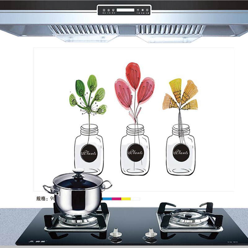 Virtuvės alyvai atsparus lipdukas spintelė viryklė su gartraukiu plytelių sienos lipdukas lipnus tapetas aukštai temperatūrai atsparus vandeniui atsparus drėgmei tapetas