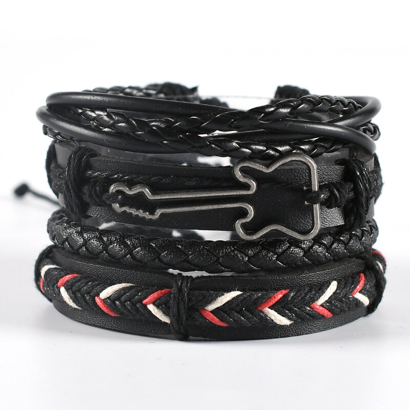 Europske i američke ručno tkane kožne muške narukvice od legure kožna narukvica u obliku 8 modna narukvica s slovima nakit