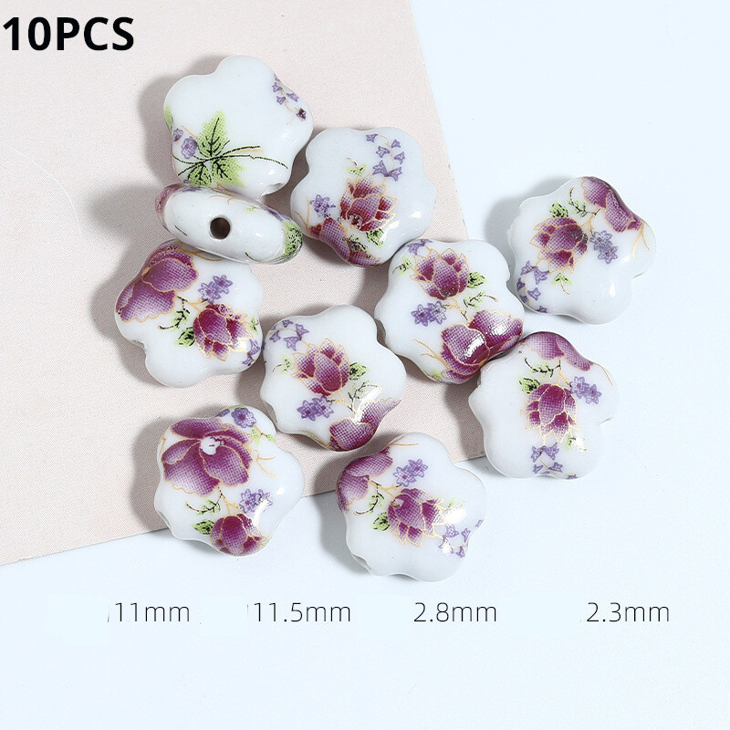 „Pasidaryk pats“ papuošalai gėlės mėlyni ir balti keraminiai karoliukai išmėtyti karoliukai Jingdezhen lipdukai specialios formos porcelianiniai karoliukai rankų darbo priedai medžiagos