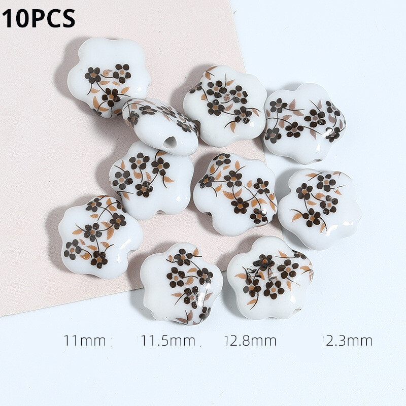 „Pasidaryk pats“ papuošalai gėlės mėlyni ir balti keraminiai karoliukai išmėtyti karoliukai Jingdezhen lipdukai specialios formos porcelianiniai karoliukai rankų darbo priedai medžiagos