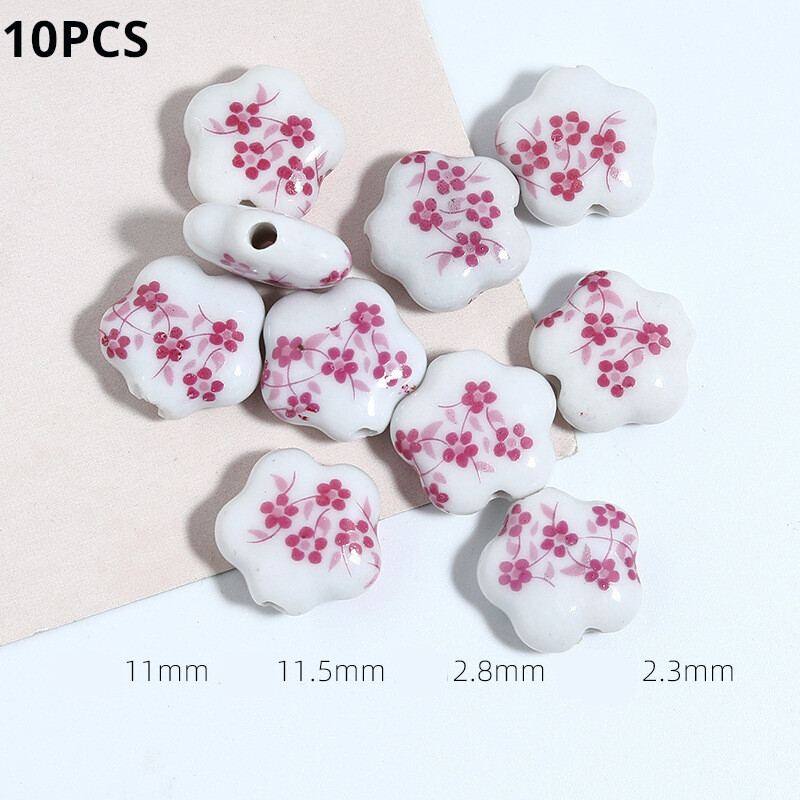 „Pasidaryk pats“ papuošalai gėlės mėlyni ir balti keraminiai karoliukai išmėtyti karoliukai Jingdezhen lipdukai specialios formos porcelianiniai karoliukai rankų darbo priedai medžiagos