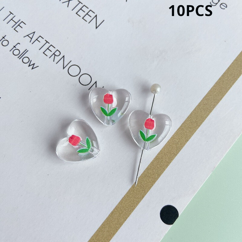 „Pasidaryk pats“ papuošalų aksesuarai 10 vnt. Vasaros linksmybių Šviežia Persikų Spausdinti Širdies Pakabukas Kaklo papuošalas Apyrankės Medžiagos Priedai