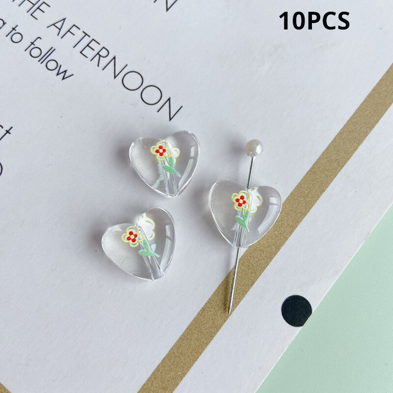 „Pasidaryk pats“ papuošalų aksesuarai 10 vnt. Vasaros linksmybių Šviežia Persikų Spausdinti Širdies Pakabukas Kaklo papuošalas Apyrankės Medžiagos Priedai