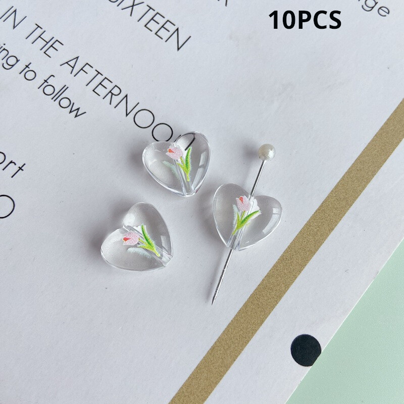 „Pasidaryk pats“ papuošalų aksesuarai 10 vnt. Vasaros linksmybių Šviežia Persikų Spausdinti Širdies Pakabukas Kaklo papuošalas Apyrankės Medžiagos Priedai