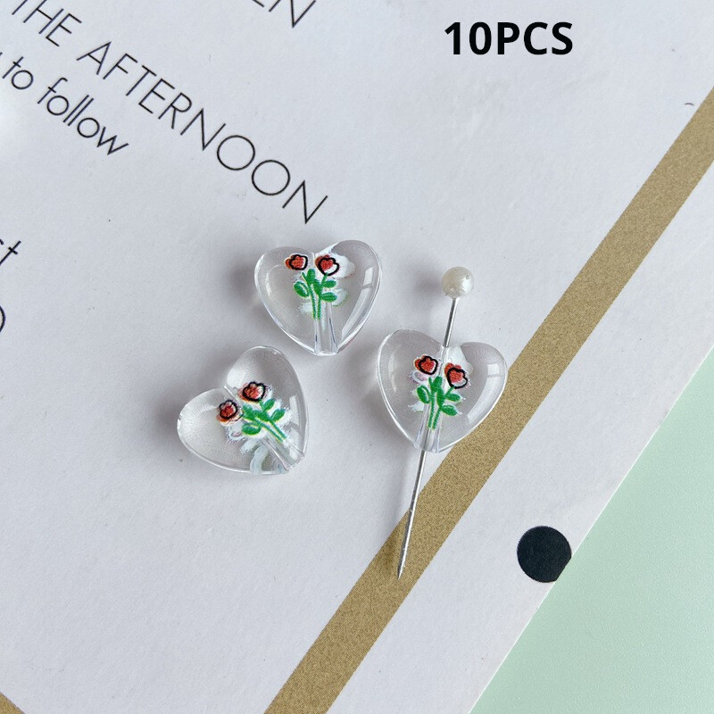 „Pasidaryk pats“ papuošalų aksesuarai 10 vnt. Vasaros linksmybių Šviežia Persikų Spausdinti Širdies Pakabukas Kaklo papuošalas Apyrankės Medžiagos Priedai