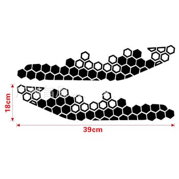 2 ΤΕΜ Αυτοκόλλητα μοτοσικλέτας σε σχήμα κυψελοειδούς σχήματος Εξαγωνικά αυτοκόλλητα κηρήθρας αυτοκινήτου Προσωπικότητα Δημιουργικά πολύχρωμα αυτοκόλλητα αυτοκινήτου με πλέγμα