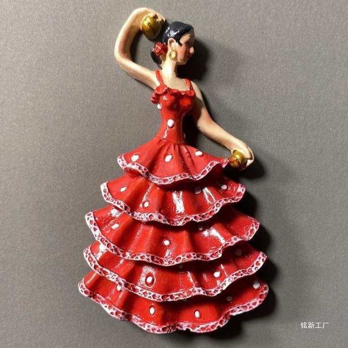 Испания Барселона Характерни хуманитарни науки Фламенко танцьор Сувенир за пътуване Магнитен сувенир с магнит за хладилник