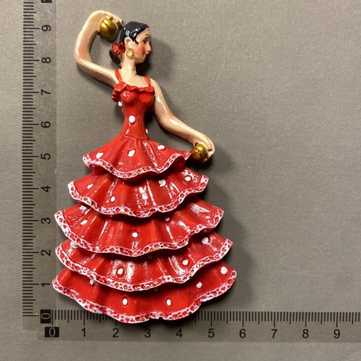 Испания Барселона Характерни хуманитарни науки Фламенко танцьор Сувенир за пътуване Магнитен сувенир с магнит за хладилник