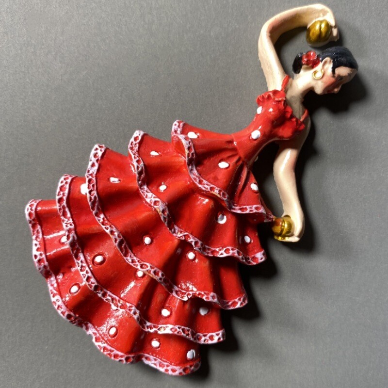 Испания Барселона Характерни хуманитарни науки Фламенко танцьор Сувенир за пътуване Магнитен сувенир с магнит за хладилник