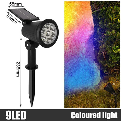 4 LED-es napelemes spotlámpa, kültéri IP65 vízálló talajvilágítás fényereje, állítható kerti hátsó udvar felhajtója terasz pázsit dekoráció
