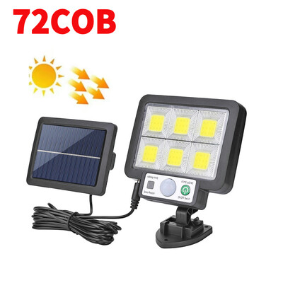 56LED 72COB LED šķelto sienas saules lampa āra ūdensnecaurlaidīga kustības sensora indukcijas lampa 1000LM 3 režīmu dārza ielu apgaismojums