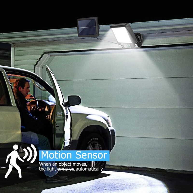 56LED 72COB LED соларна сплит стенна лампа Външен водоустойчив сензор за движение Индукционна лампа 1000LM 3 режима градински улични лампи