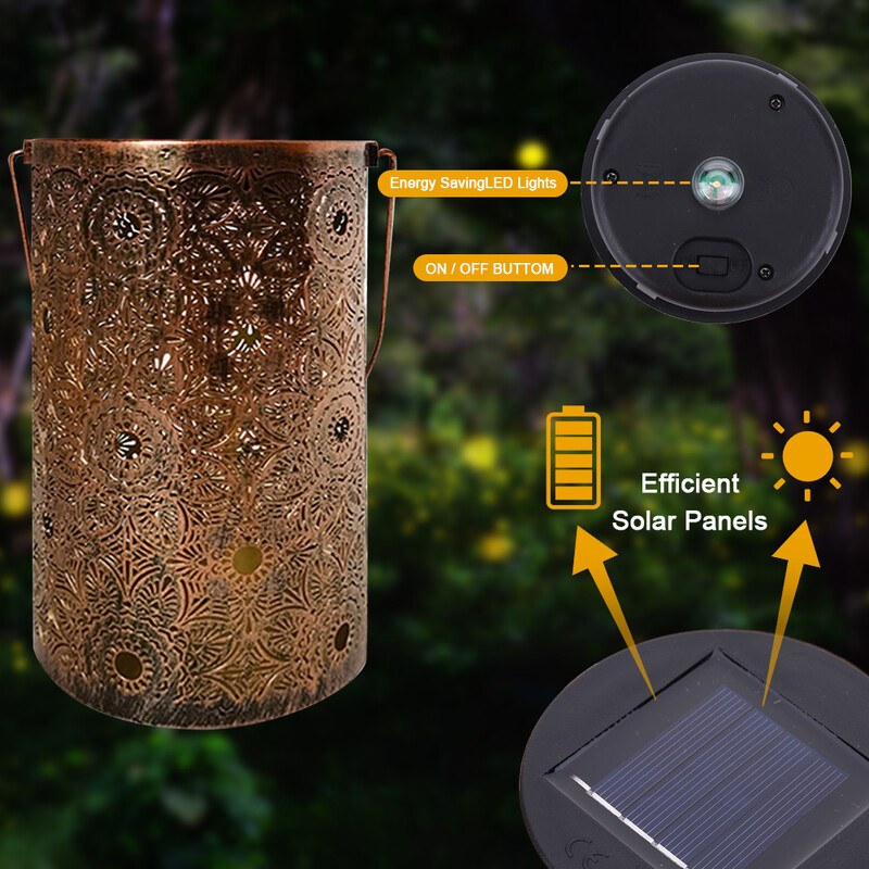 Соларни фенери с пеперуди/цветя/листа Водоустойчиви външни висящи фенери Висящи слънчеви светлини за двор, вътрешен двор, морава, веранда, пътека