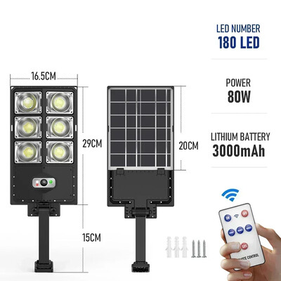 4/6/8/10/12 Heads Jaudīgi āra saules gaismas lukturi 504 LED dārza lampa Saules paneļa lampas Ūdensnecaurlaidīgs kustības sensors Ielas gaisma karsta