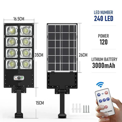 4/6/8/10/12 Heads Jaudīgi āra saules gaismas lukturi 504 LED dārza lampa Saules paneļa lampas Ūdensnecaurlaidīgs kustības sensors Ielas gaisma karsta