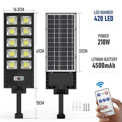 4/6/8/10/12 Heads Jaudīgi āra saules gaismas lukturi 504 LED dārza lampa Saules paneļa lampas Ūdensnecaurlaidīgs kustības sensors Ielas gaisma karsta