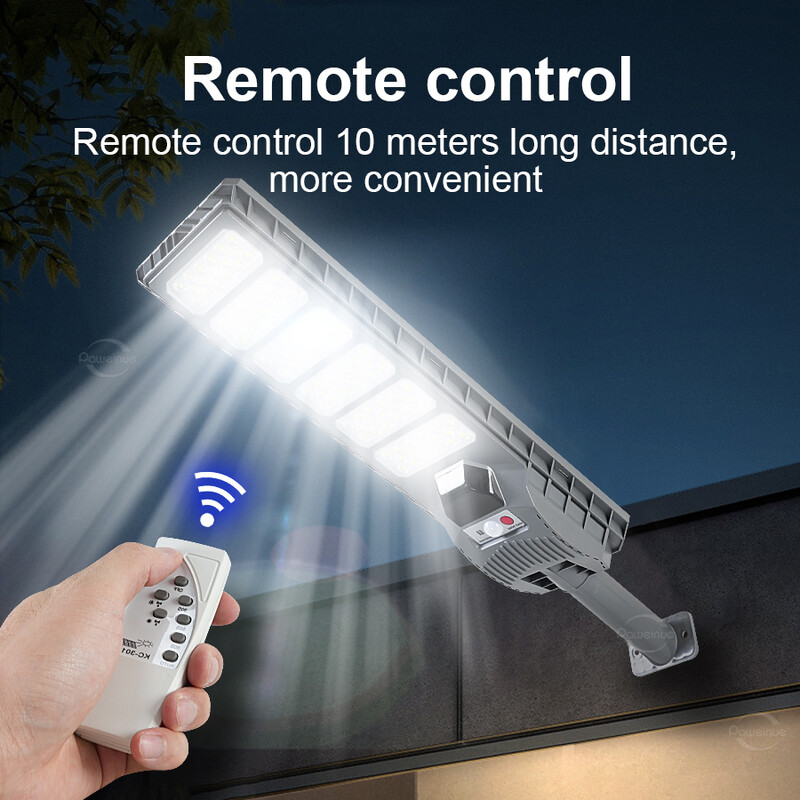 2024 Най-новите 600 W LED външни слънчеви светлини Сензор за движение Стенна външна слънчева лампа Водоустойчива слънчева светлина Power Street Garden Light