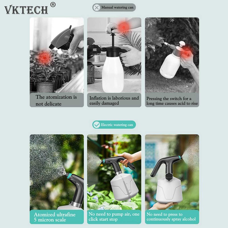 0.9/1/1.5/2L Електрически автоматични пръскачки Пръскачка за домашно дезинфекция USB зареждане Регулируема дюза Градински инструменти