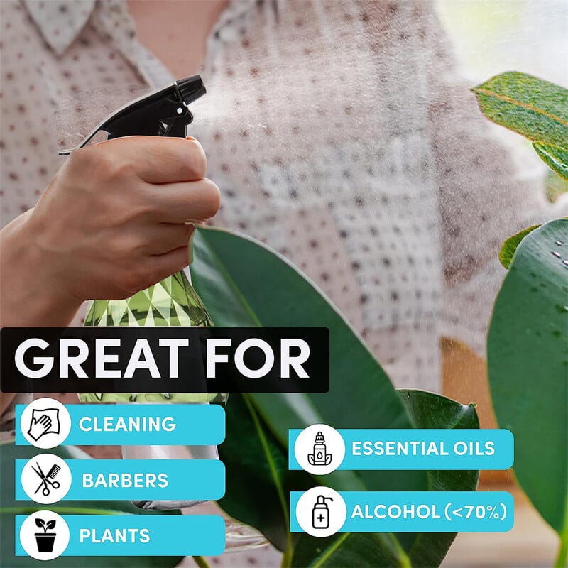 1PCS 500ML Спрей Празни бутилки за многократно пълнене PET PET Пръскачка за мъгла за баня Дезинфекция Контейнер за вода Поливане Градински консумативи