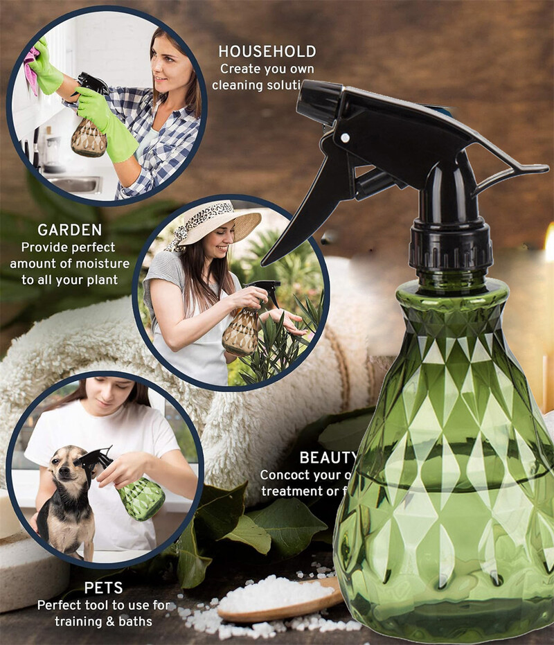 1PCS 500ML Спрей Празни бутилки за многократно пълнене PET PET Пръскачка за мъгла за баня Дезинфекция Контейнер за вода Поливане Градински консумативи