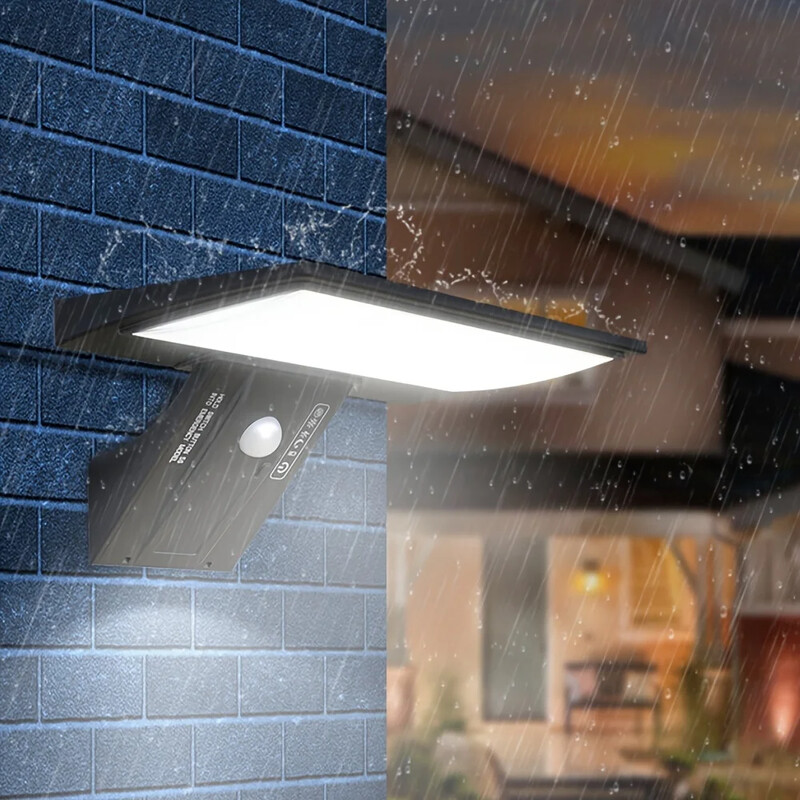 Solar OutdoorLights Motion Sensor with Control Security Flood Waterproof Light 4 Modes 90 LEDs Стенни лампи за веранда Двор Градина