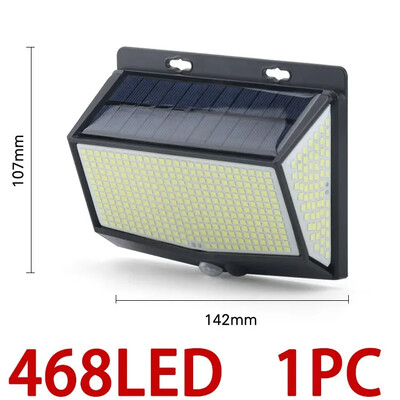 468 LED napelemes emberi mozgásérzékelő IP65 vízálló kültéri automatikus világítás kerti utcai világítás