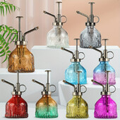 1db üveg locsoló spray palack, Vintage bronz műanyag felső szivattyús öntözőkanna Glass Spary Bottle Plant Mister, szobanövényekhez,