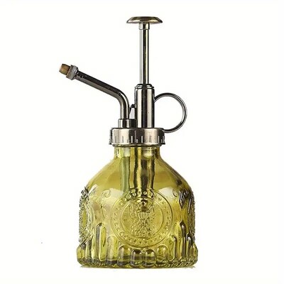 1db üveg locsoló spray palack, Vintage bronz műanyag felső szivattyús öntözőkanna Glass Spary Bottle Plant Mister, szobanövényekhez,