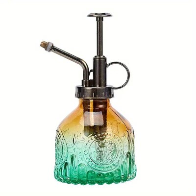 1db üveg locsoló spray palack, Vintage bronz műanyag felső szivattyús öntözőkanna Glass Spary Bottle Plant Mister, szobanövényekhez,