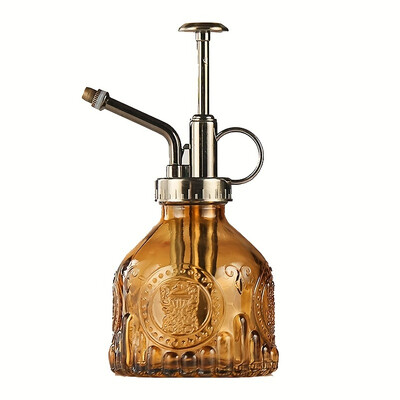 1db üveg locsoló spray palack, Vintage bronz műanyag felső szivattyús öntözőkanna Glass Spary Bottle Plant Mister, szobanövényekhez,