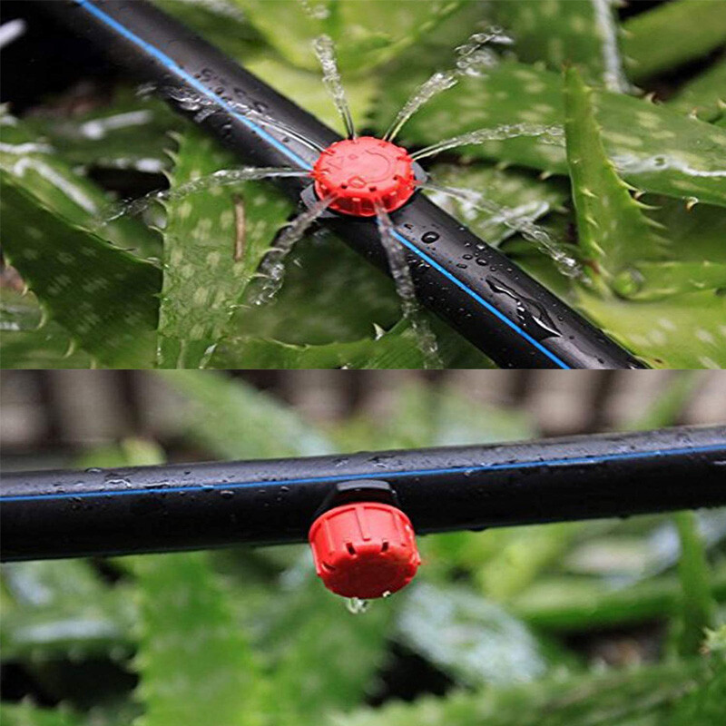 20/50Pcs 360 градуса регулируеми капкообразуватели за напояване Разпръсквачи 1/4 инча емитери Капково за напоителна система Балкон Двор Оранжерия