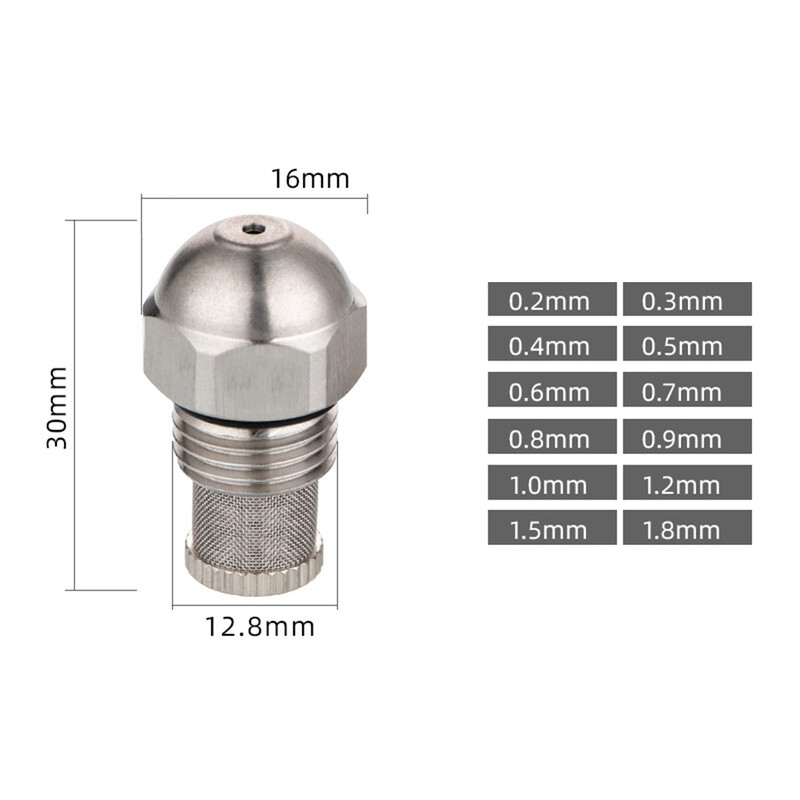 1/4BSPT дюза за мъгла с диаметър 0,3-1,5 mm отвор от неръждаема стомана, фин пулверизиращ спрей за овлажняване, охлаждане, изкуствена мъгла