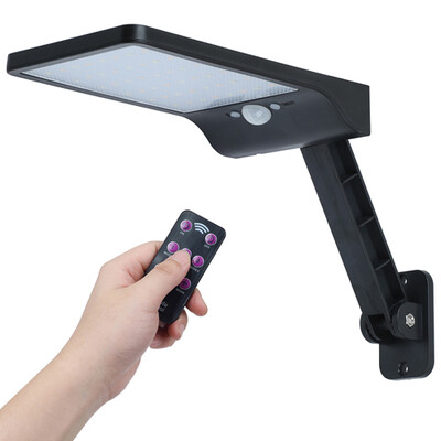 QLTEG 48 led Solar Light 800LM PIR mozgásérzékelő Ip65 vízálló kültéri utcai fali kerti lámpa forgatható távirányító