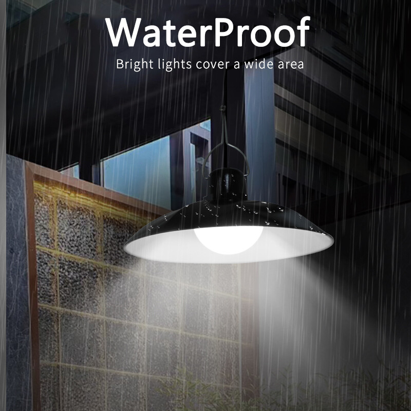 Соларна висяща лампа с една/двойна глава Led соларна лампа Бяла светлина с дистанционно управление Полилей Къмпинг Външна градина