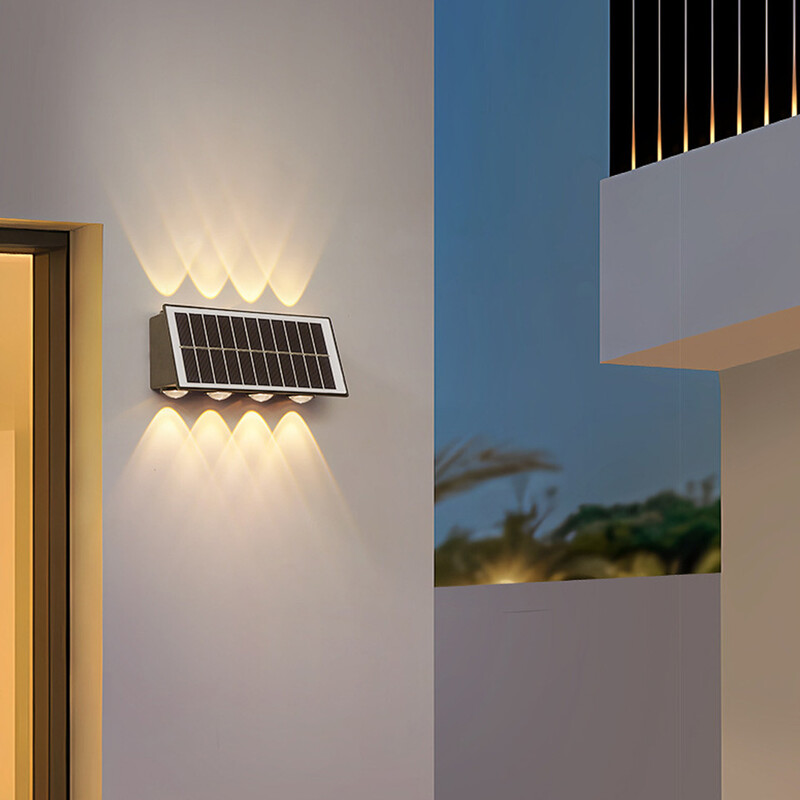 LED соларни прожектори Външни стенни лампи Водоустойчиви 8 W градински декор Лампи нагоре и надолу Осветление за двор, веранда, балкон, градина