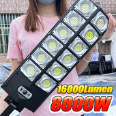 7700LM napelemes LED lámpa kültéri legerősebb kültéri napelemes lámpa 720 LED 3 üzemmódú távirányító vízálló fényű kerti utcai lámpa