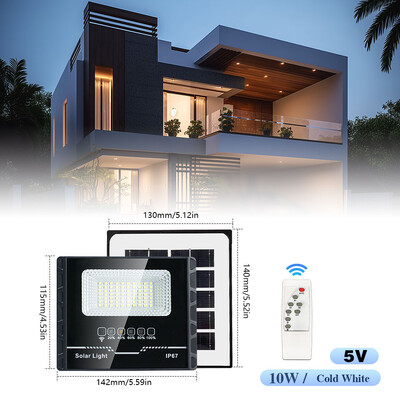 Solar Flood Lights 10W 30W kültéri napelemes LED lámpák LED napenergiával működő spotlámpák kültéri vízálló reflektor távirányítóval
