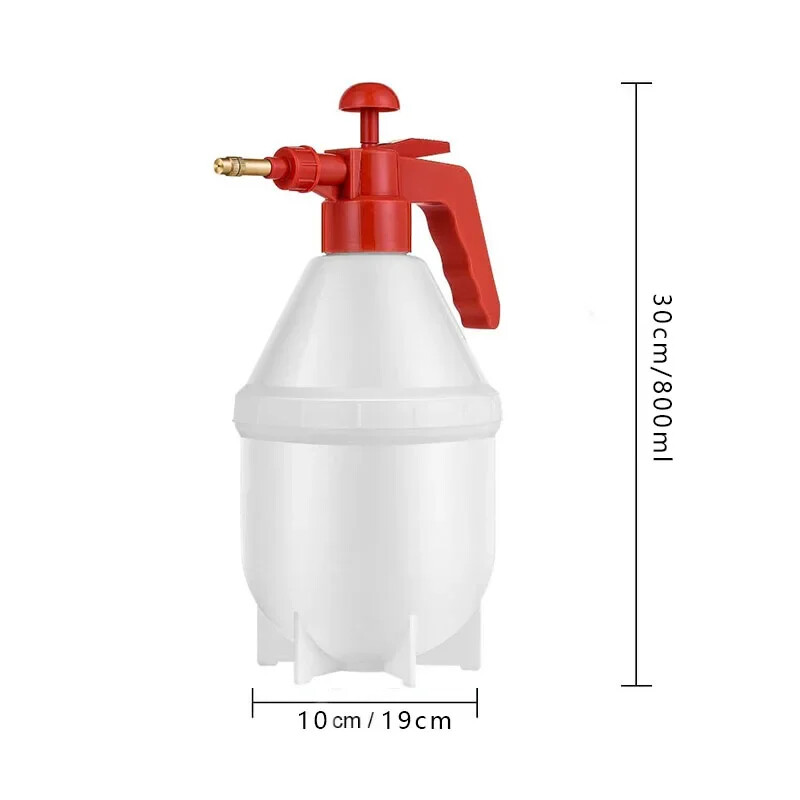0,8 л ръчна градинска помпа пръскачка Бутилка със спрей за вода под налягане с регулируема месингова дюза за растения и разтвори за почистване на автомобили