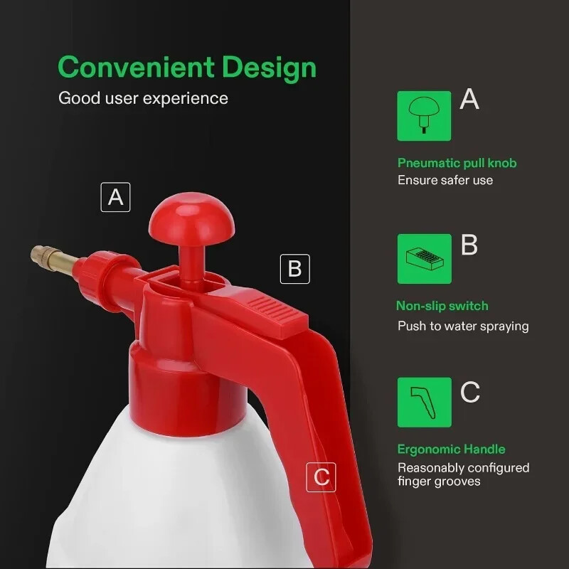0,8 л ръчна градинска помпа пръскачка Бутилка със спрей за вода под налягане с регулируема месингова дюза за растения и разтвори за почистване на автомобили