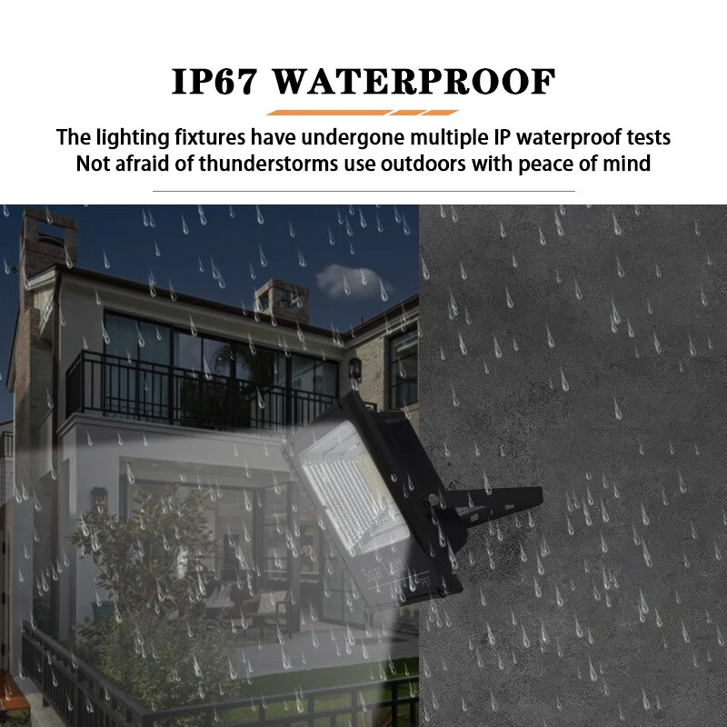 LED слънчева лампа с дистанционно управление 50W 100W 200W 300W 500W Външна водоустойчива IP67 улична лампа в задния двор Външна слънчева лампа
